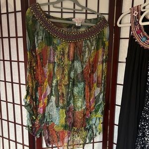 Monique Leshman Signature Butterfly Peasant Top